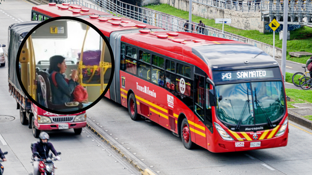 Mujer se fue sentada en una poltrona que subió a un TransMilenio