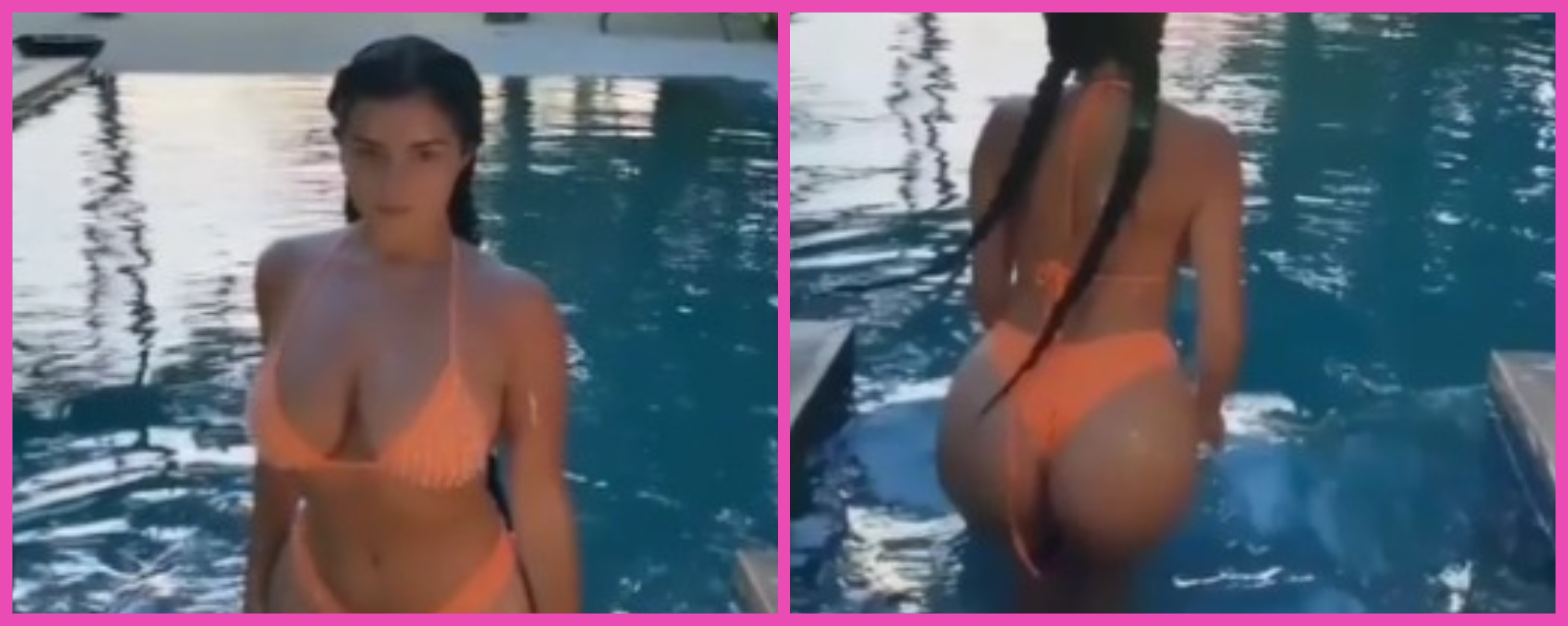 VIDEO: Demi Rose se dio tremendo piscinazo y empapó a más de uno