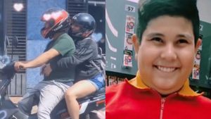 Pareja es viral porque ella le estaba acariciando la ‘pancita’ mientras iban en moto