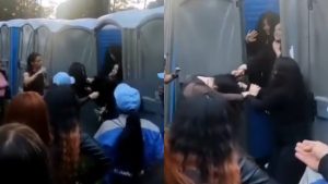 Un parche tranqui: rockeras se agarraron en Rock al Parque por un baño