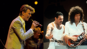 David Bowie - Freddie Mercury y Brian May - Live Aid (Getty Images)