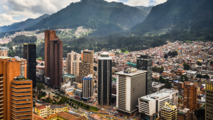 Foto de Bogotá cerca al centro internacional tomada desde el aire