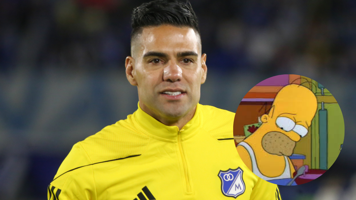 IA muestra a Falcao festejando la Liga BetPlay con Millonarios